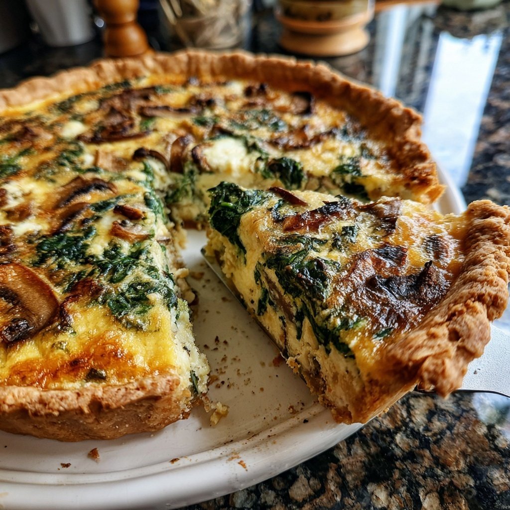 Sunday Spinach Mushroom Quiche
