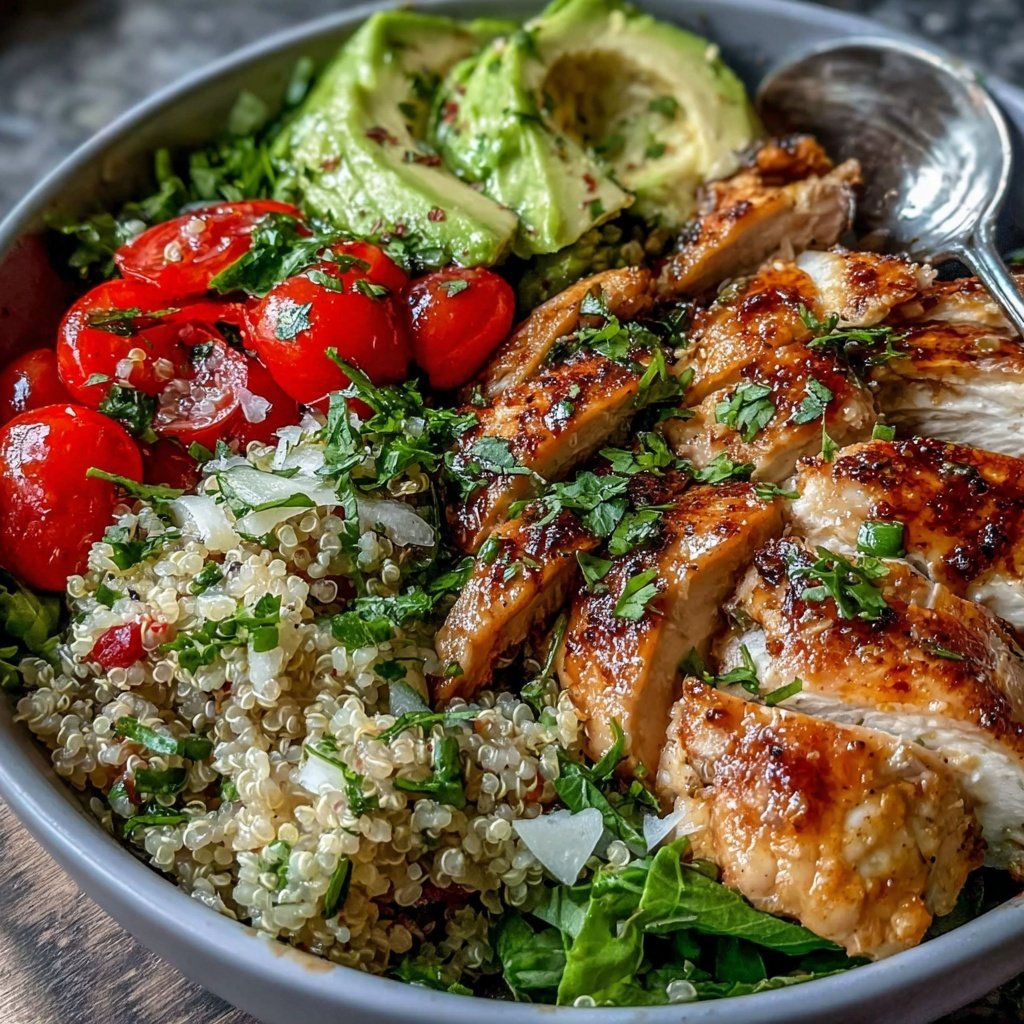 Healthy Dinner Chicken And Quinoa Bowl