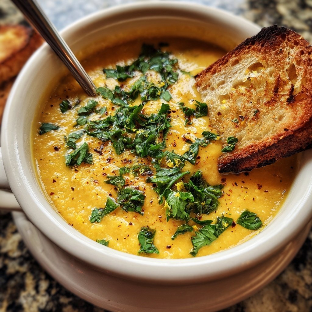 Creamy Lemon Lentil Soup