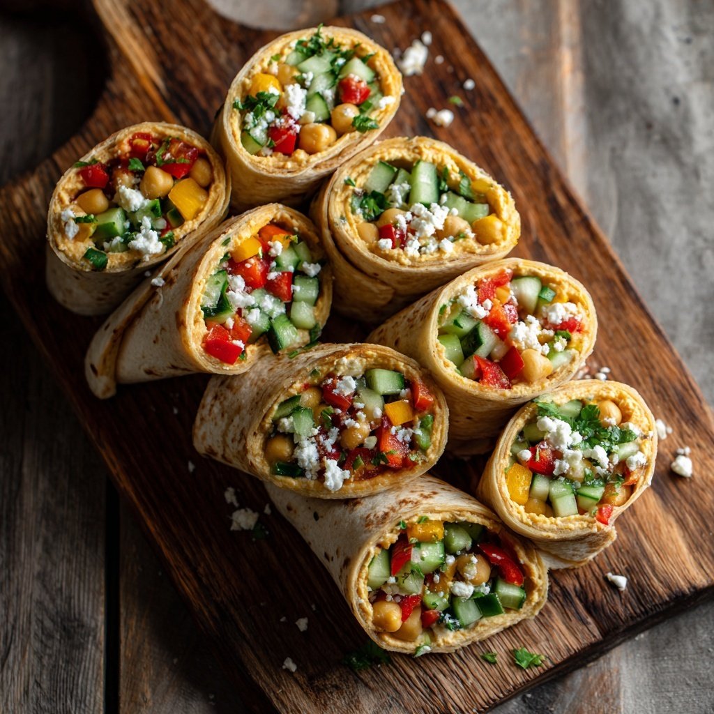 Mediterranean Chickpea Cucumber Wraps
