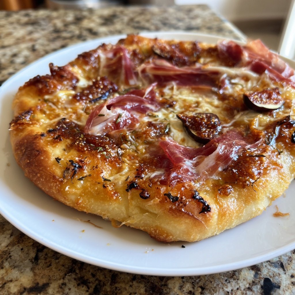 Pizza with Fig Jam and Prosciutto