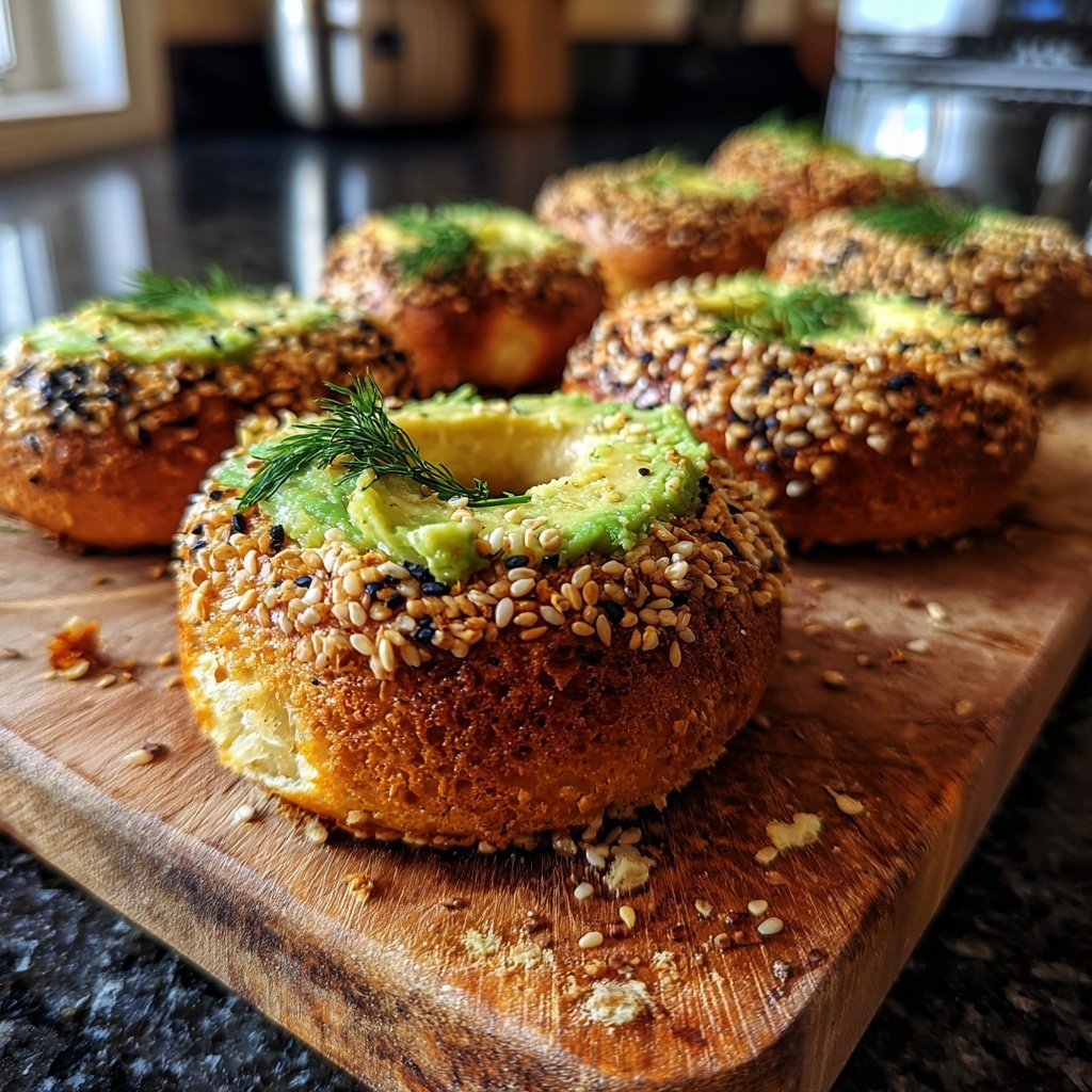 Protein Bagels With Sesame Crust