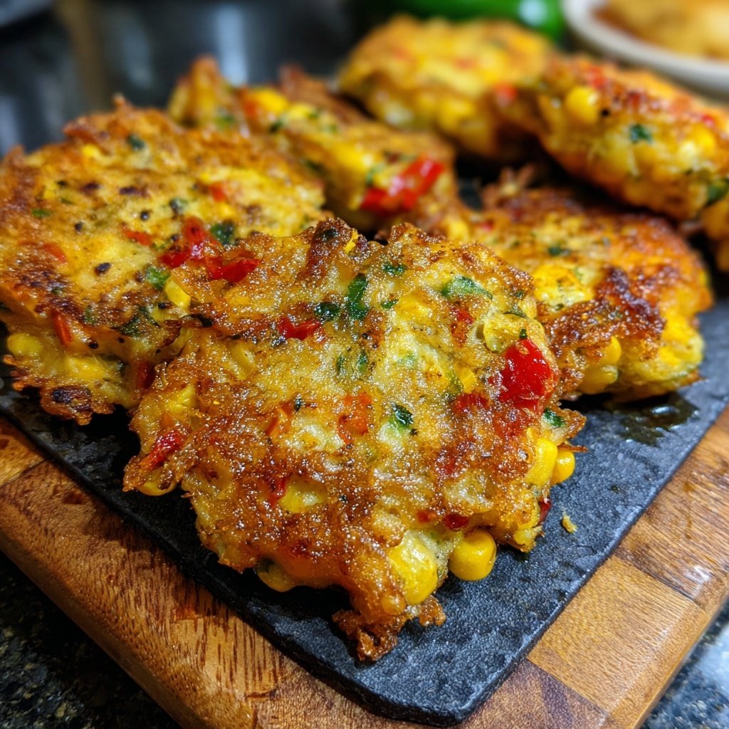Baked Sweet Corn Veggie Fritters