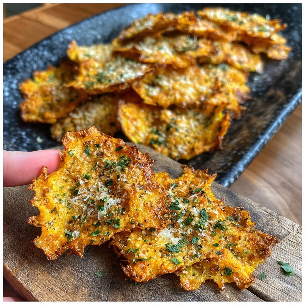 Baked Zucchini Parmesan Crisps