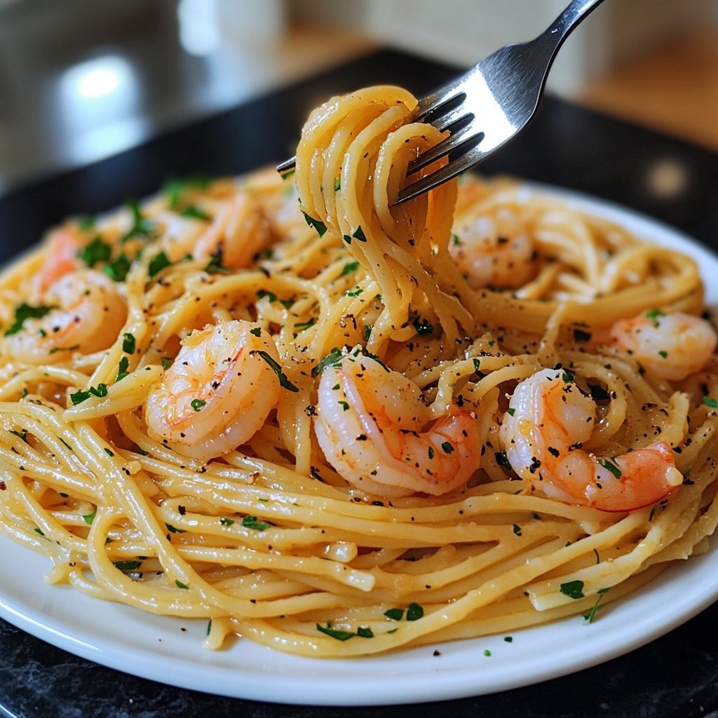15-Minute Garlic Shrimp Pasta