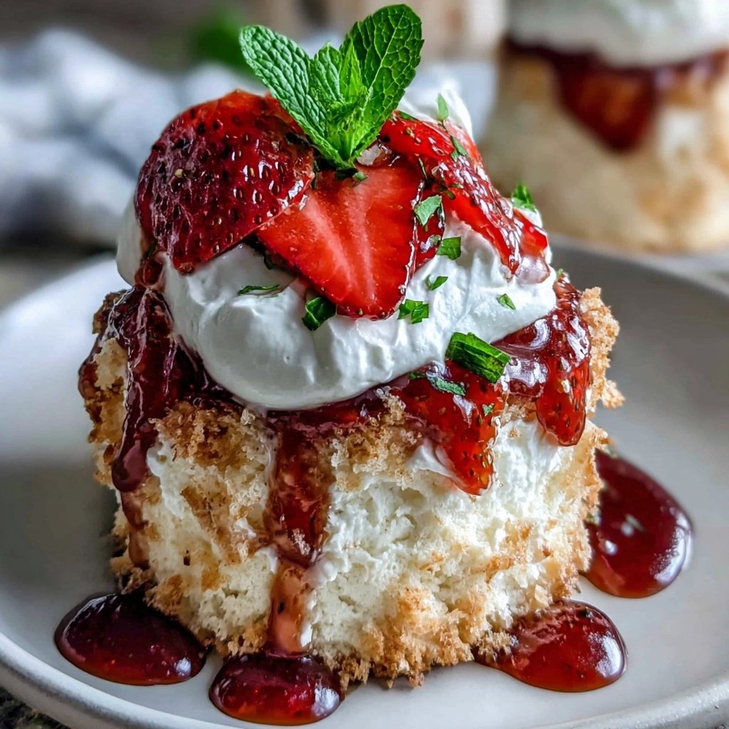 Strawberry Angel Food Shortcake Cups